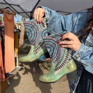 Colorful Patterned Women's Boots